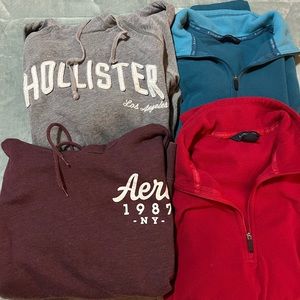 Hollister/Aero/Lands-end 4 teen girl hoodies/pullovers
